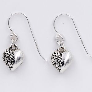*Heart Dangle Earrings 925 Sterling Silver